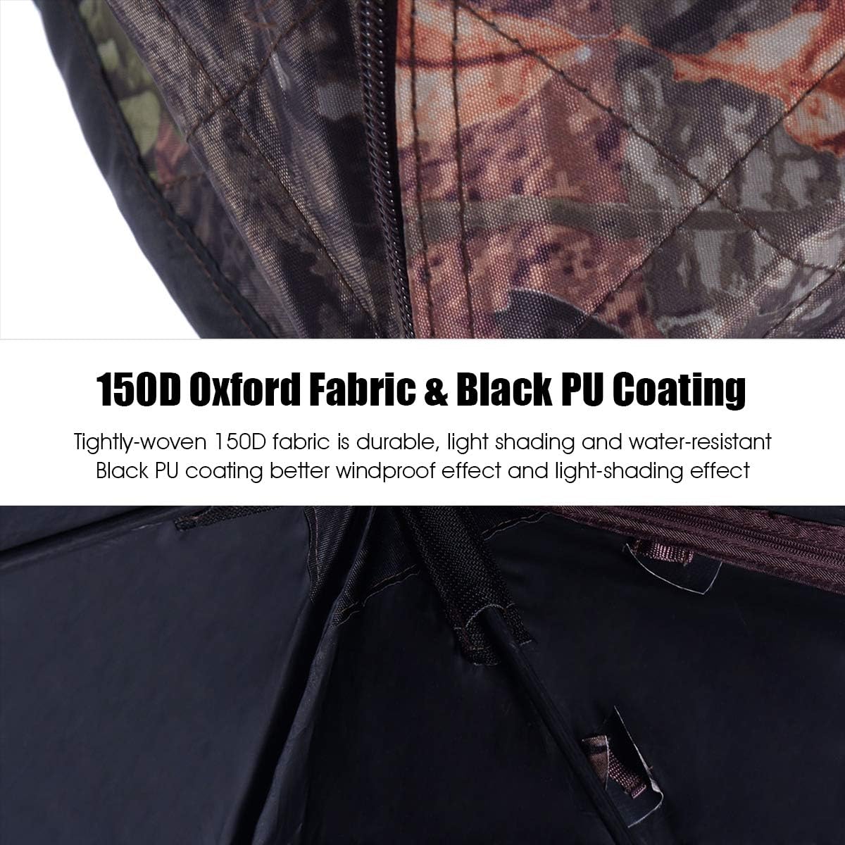 Tangkula 3 Person Pop up Ground Blind, Portable Hunting Blind with Mesh Windows, Carrying Bag & Ground Stakes, Camouflage Hunting Tent with Hub System, Camo Deer Blinds for Hunting