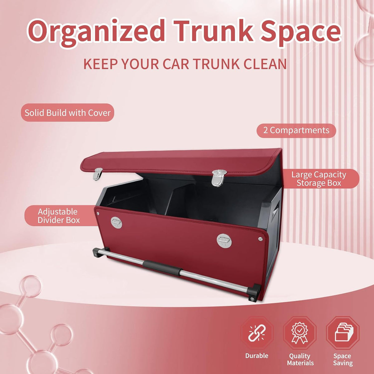 Trunk Organizer for Car with Lid Leather Trunk Organizer Car Organizer