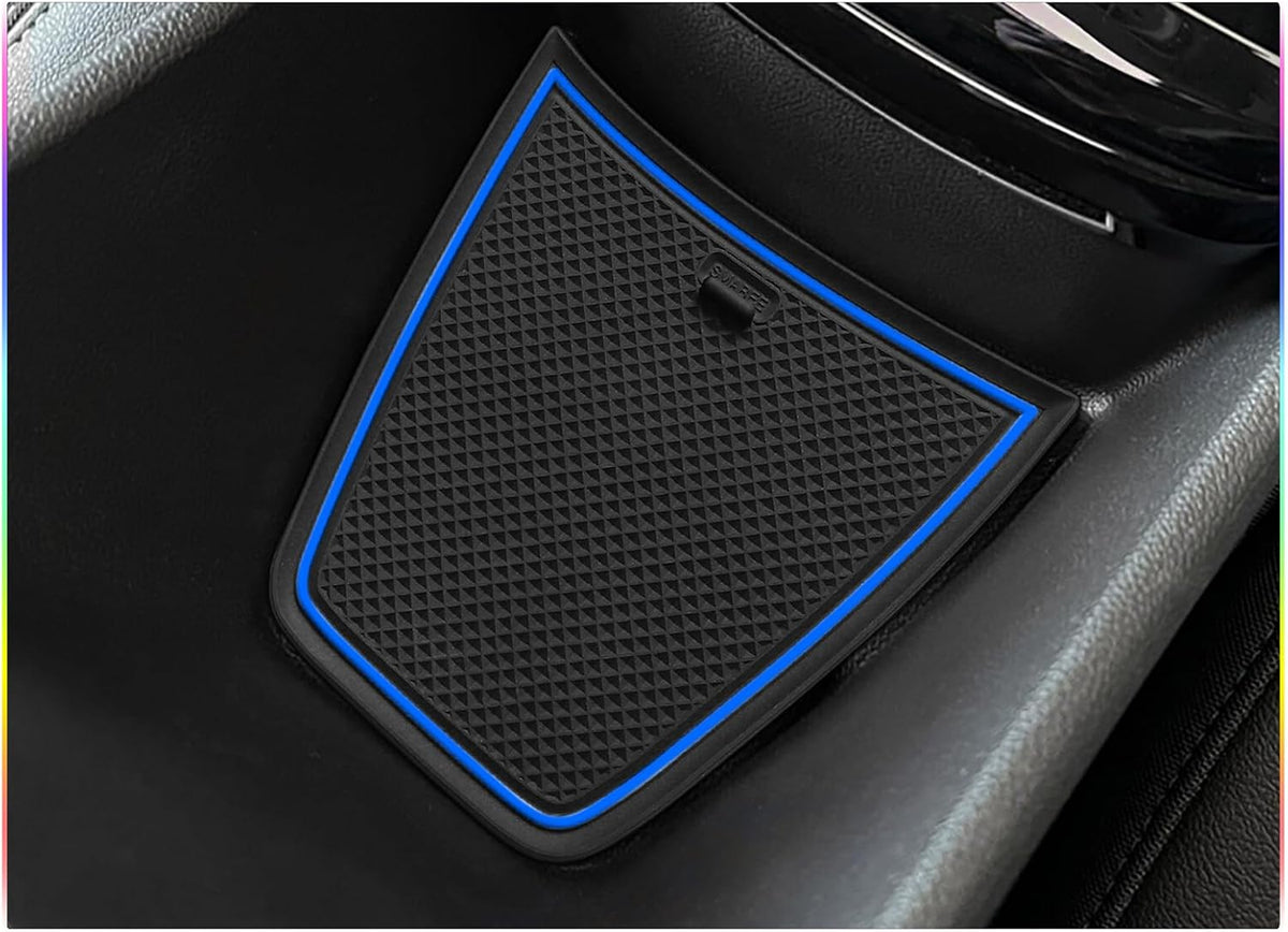 SKTU 2024 2025 2026 Chevy Trax Door Slot Mat for 2024 2025 2026 Chevrolet Trax (LS,1RS,LT,2RS,ACTIV) 2024-2026 Trax Accessories 14PCS Fit 2024+ Trax Door Compartment Cup Center Console Liners (Blue)
