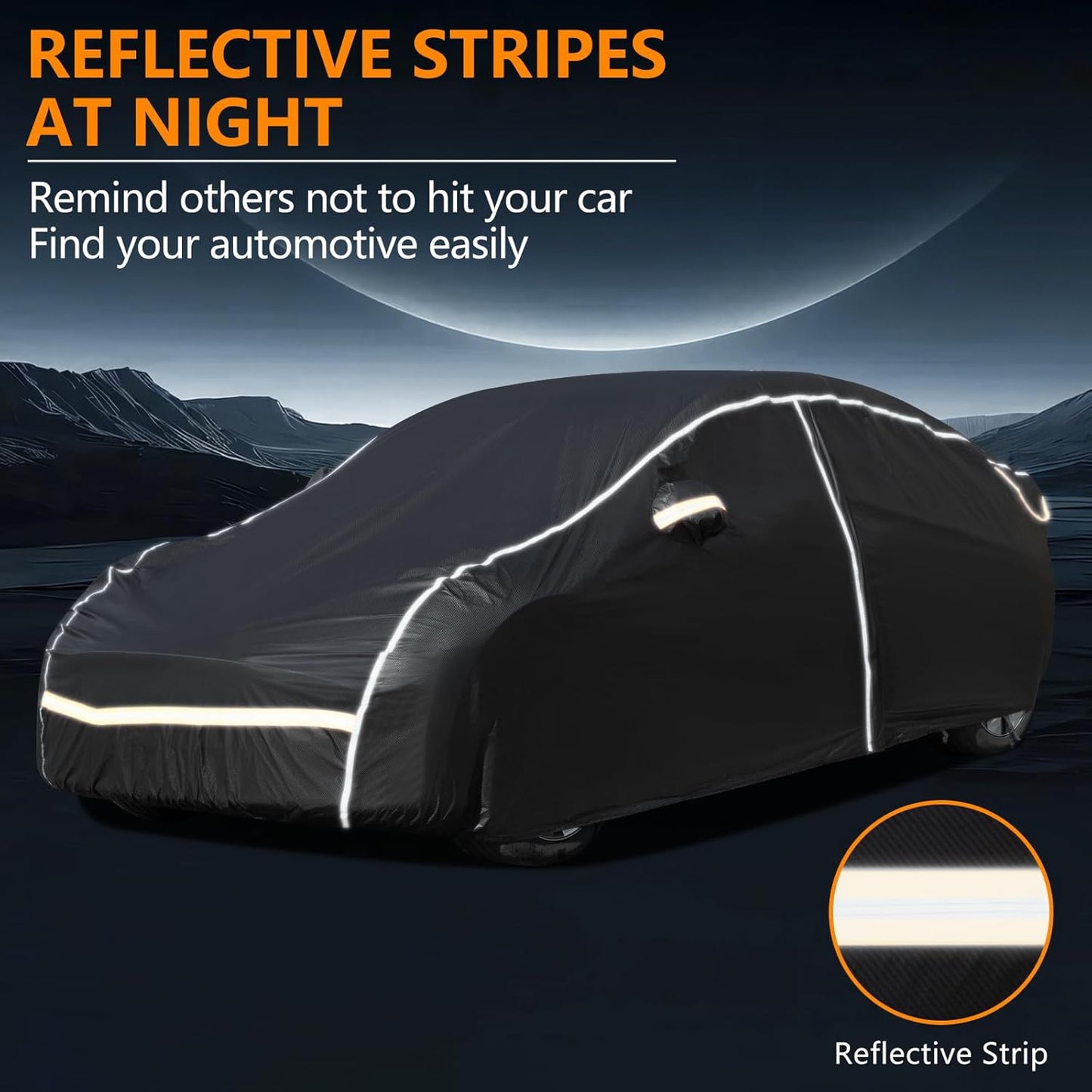Car Cover Waterproof All Weather,6 Layers Car Covers for Automobiles, Full Exterior Cover with Zipper, Outdoor SUV Car Cover Sun UV Rain Snow Wind Protection, Fit for 185"(185*75*68 inch)SUV