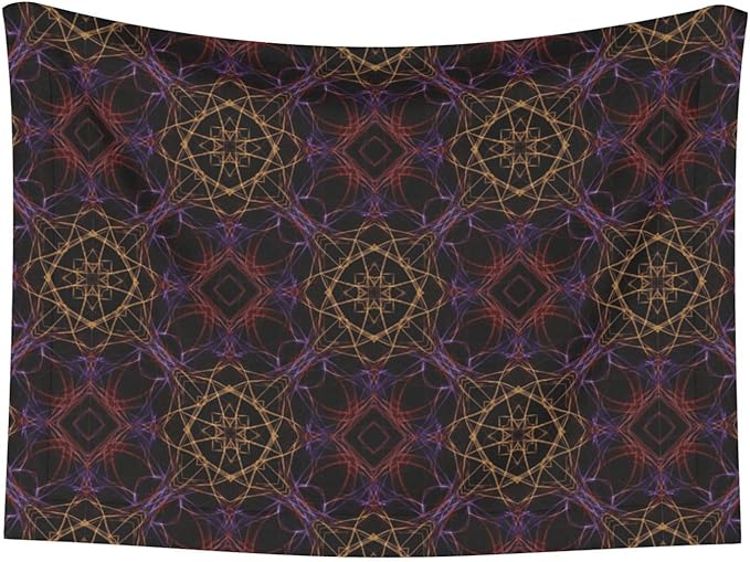 Double Sided Pet Bed Blanket for Added Cushion Warmth, Magic Smoking Sacred Geometric, Reversible Cover with Textured Dot Surface for Existing Beds Standalone Mat
