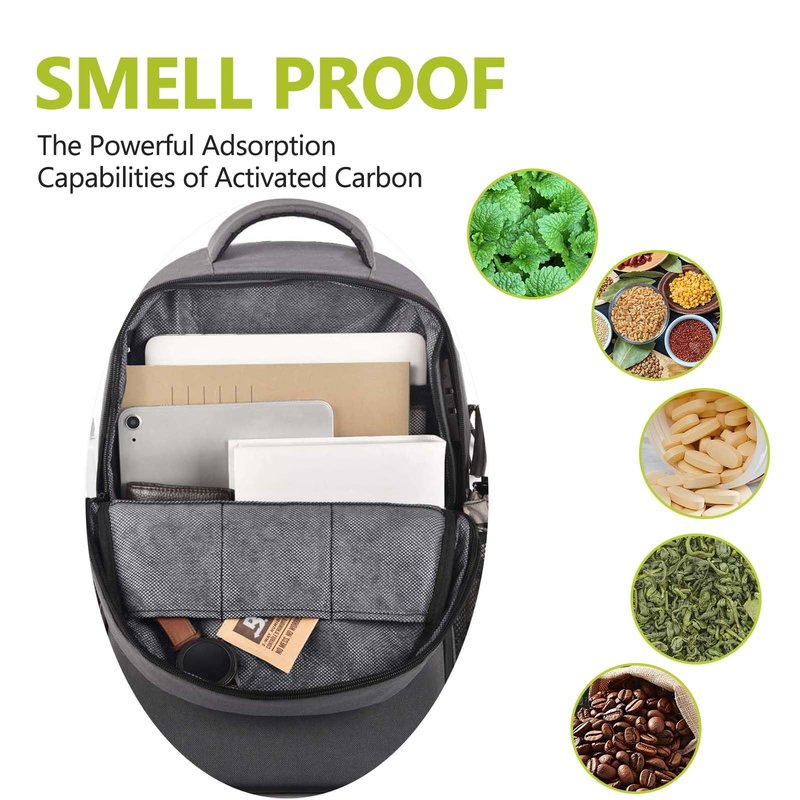 OZCHIN Smell Proof Backpack With Combination Lock, Double Sealed Zipper ClassicsSmell Proof Travel Backpack, Large Capacity Smell Proof Container Carbon Enduring, Great Gifts for Men Women