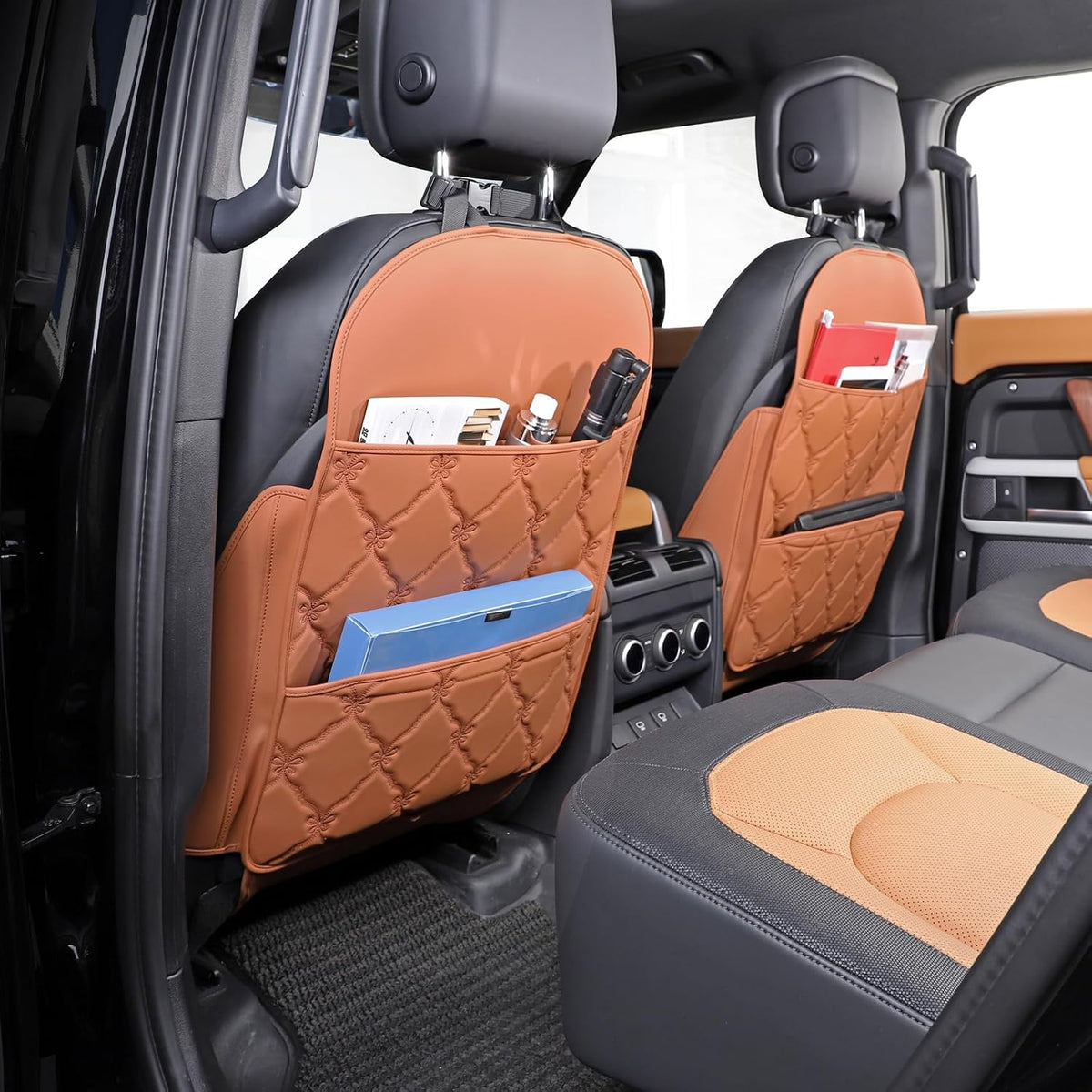 TAIKOO Seat Back Protector w/Dual Pockets,Guards Seats from Kicks & Scuffs