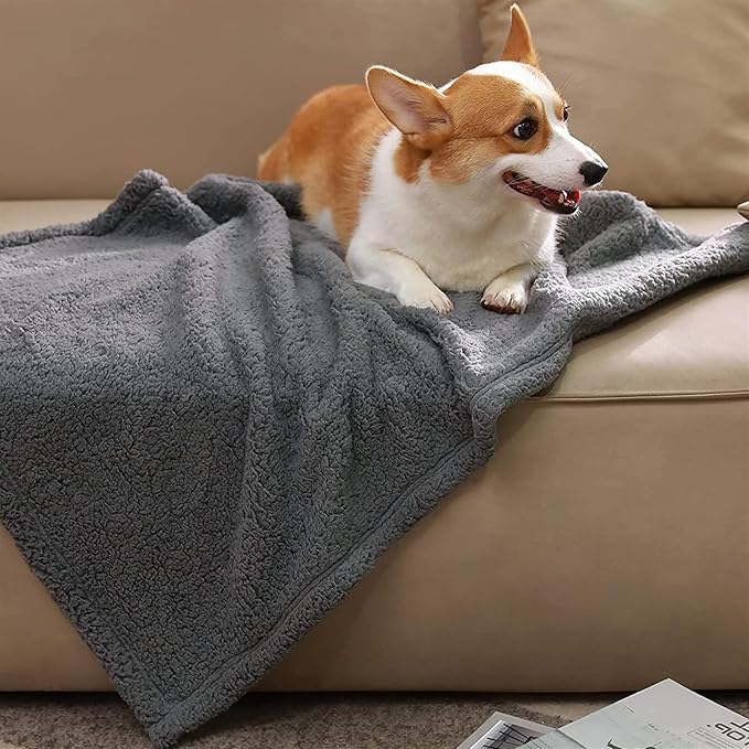 Pet Blankets for Couch Sofa Bed Dog Blankets Reversible Cat Blanket Soft Furniture Protector Cover for Small Medium Large Dogs Cats, Brown, 30 x 20 inches