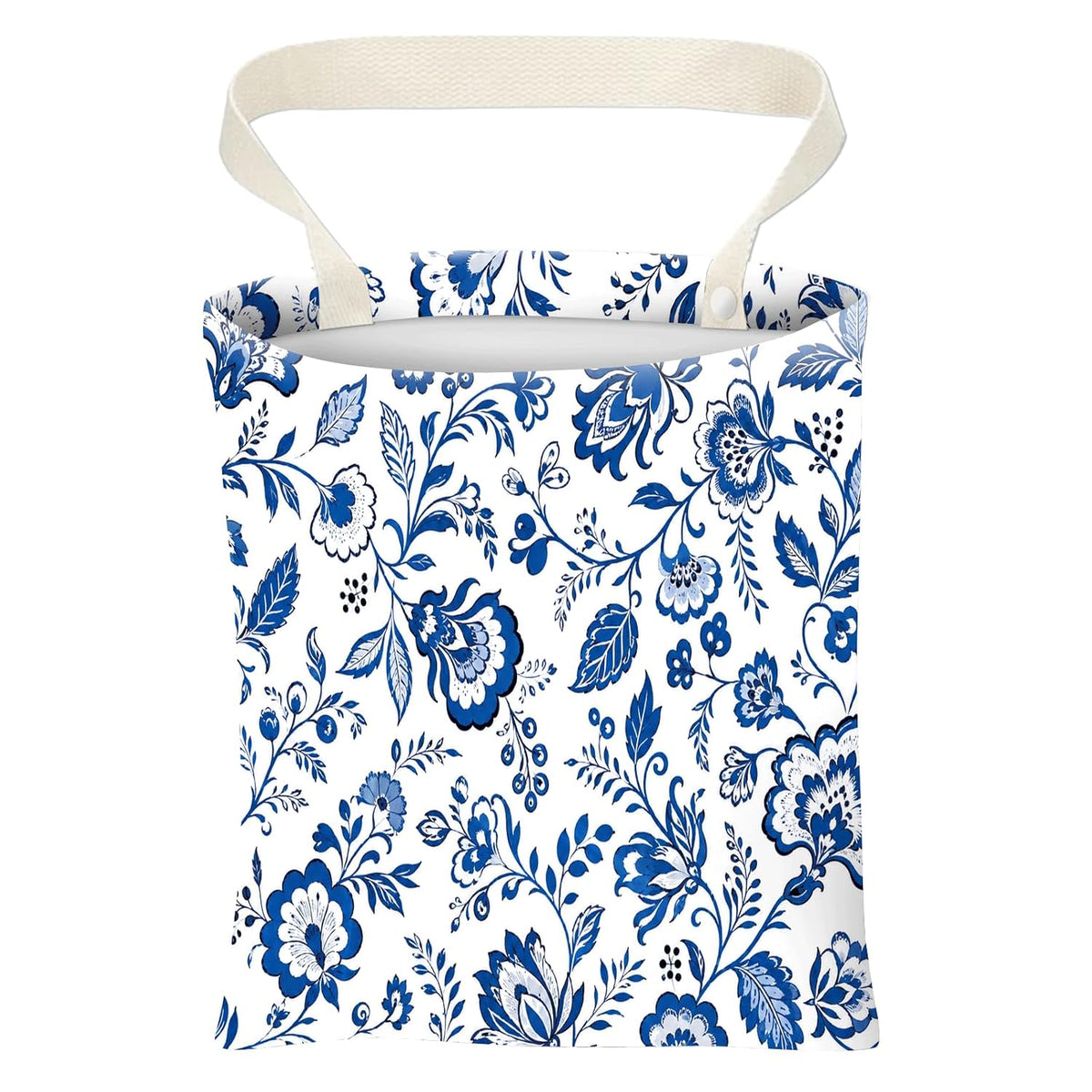 Car Trash Can, Cute Car Trash Bag, Hanging Car Organizer and Storage Bag, Trash Bin for Car Accessories, Vehicle, Travelling, Camping Cute Blue Floral