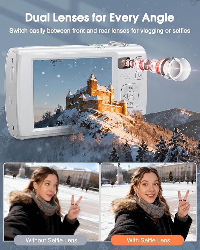8K Digital Camera for Photography, 88MP WiFi Vlogging Camera for YouTube