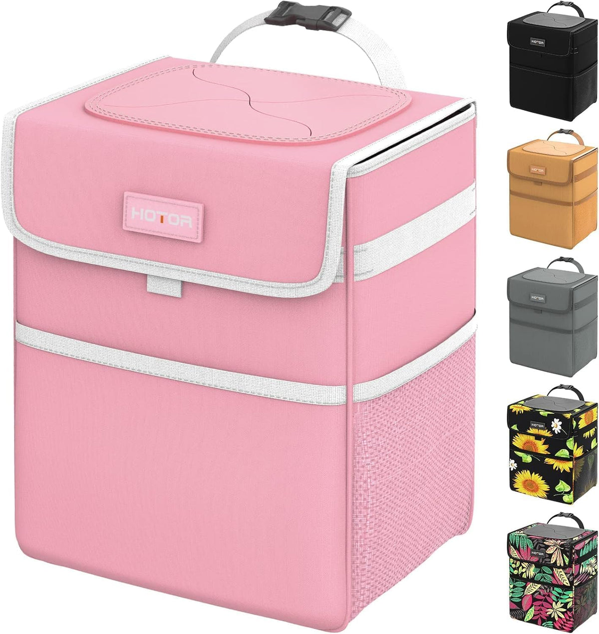HOTOR Car Trash Can - Leak-Proof Car Organizer and Storage Bag for The Back/Front/Console of Any Cars,Sedans, SUVs & Trucks Easy-to-Install Car Accessory Interior, Cow Print