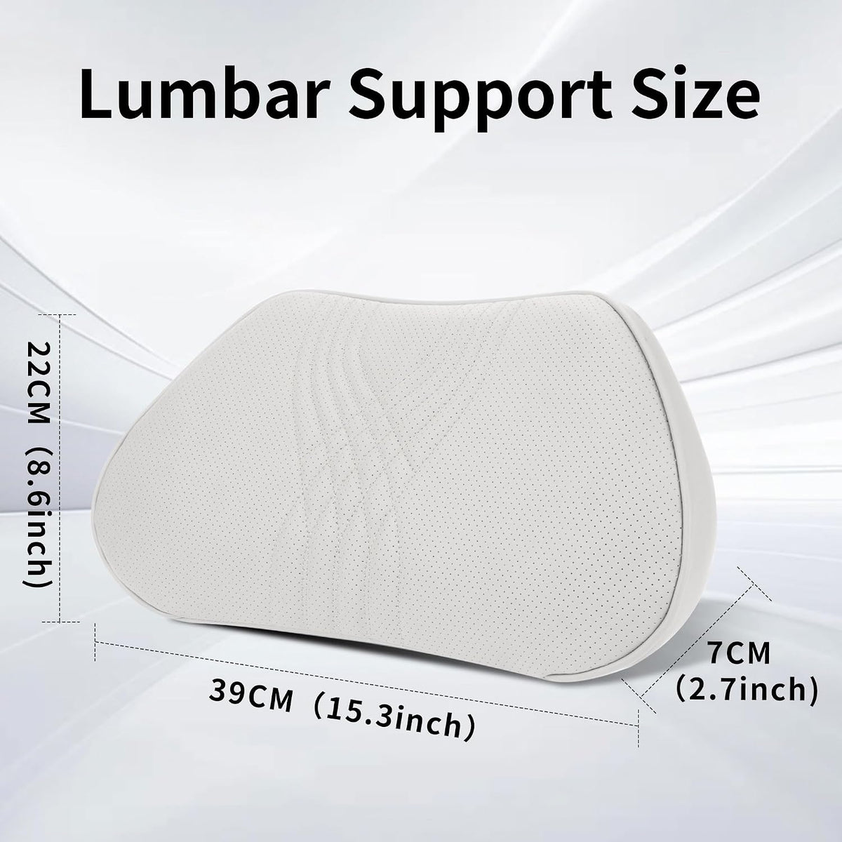 Lumbar Support Pillow for Car Seat, Office Chair, Off-White, 1PC