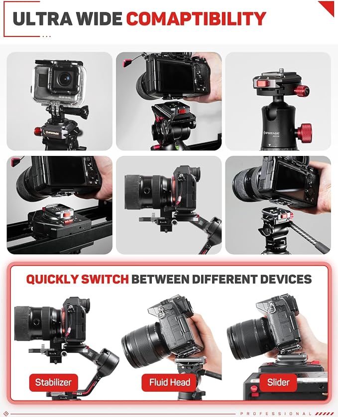 IFOOTAGE Q38 Quick Release Plate, Camera Quick Release Tripod Mount Adapter