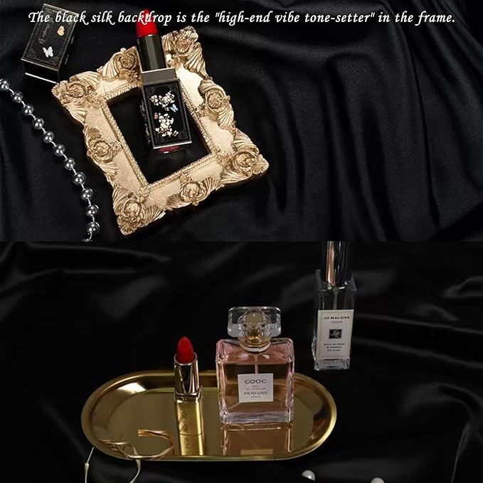 6PCS Product Photography Backdrop, Luxury Silk Texture Photo Props