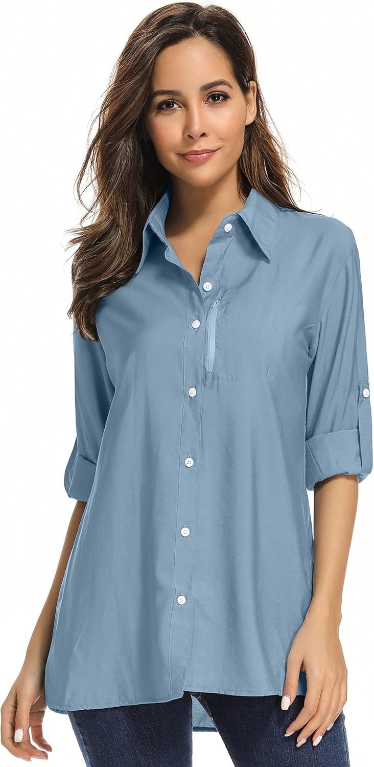 Skiennix Women's UPF 50 Long Sleeve Sun Protection Shirt - Quick Dry for Outdoor Activities