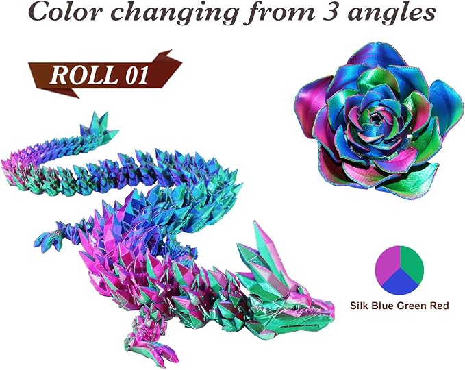 LOVOON Silk PLA 3D Printer Filament Bundle 2 KG, PLA Filament 1.75mm, Shiny