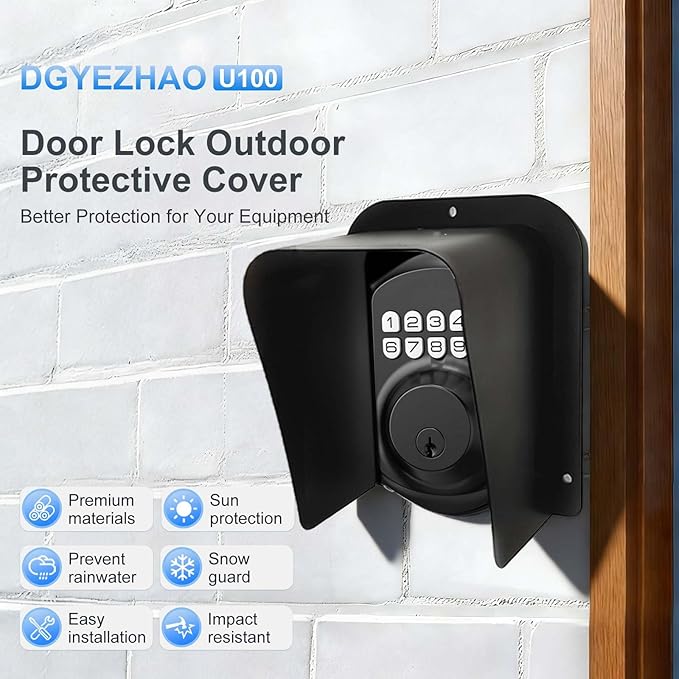 Doorbell Rain Cover Black Metal Cold Rolled Steel Shell Protector