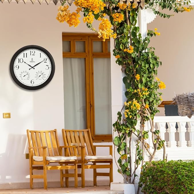 24 inch Outdoor Clocks for Patio Large Waterproof