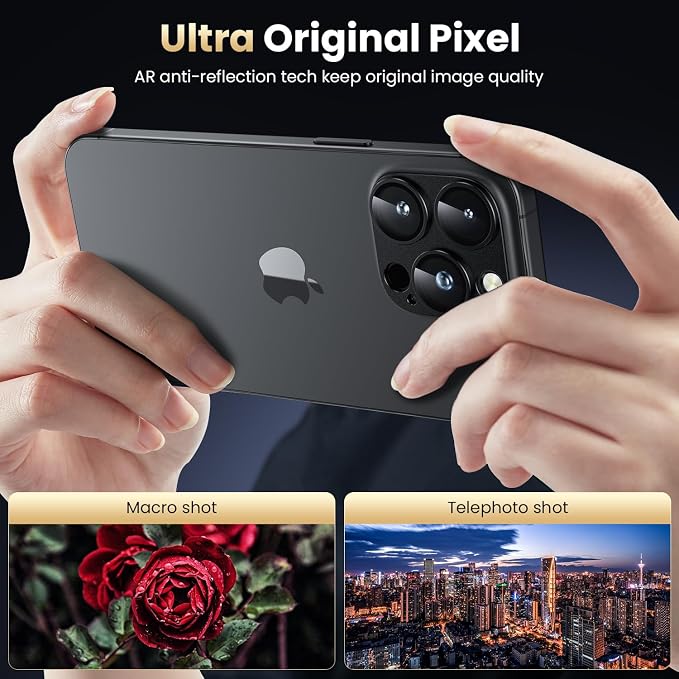 WSKEN for iPhone 16 Pro/iPhone 16 Pro Max Camera Lens Protector, Metal Aluminum