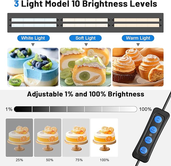 Photo Light Box 28x28 Inch for Photography, 3 Color 10-Level Adjustable Photo