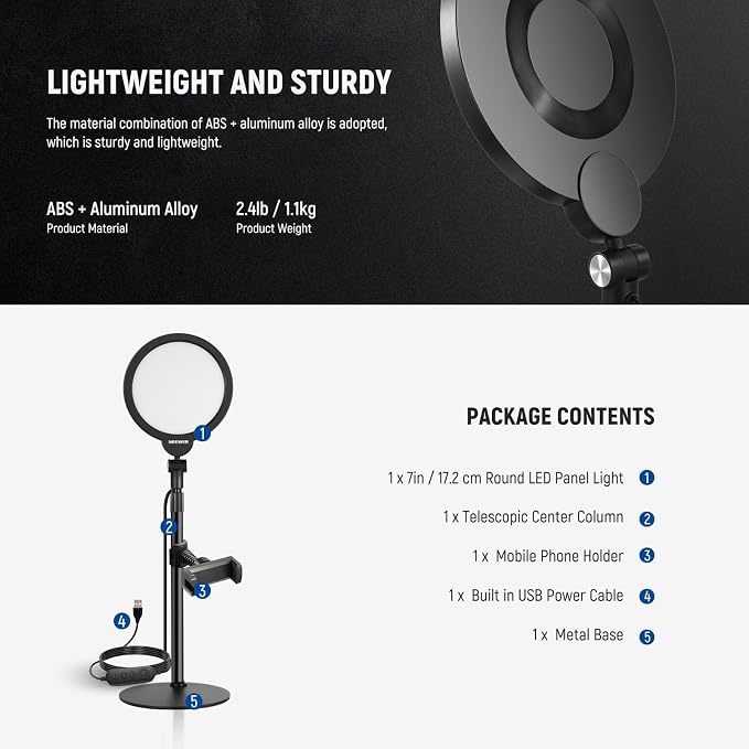 NEEWER Basics 7" Desk Ring Light