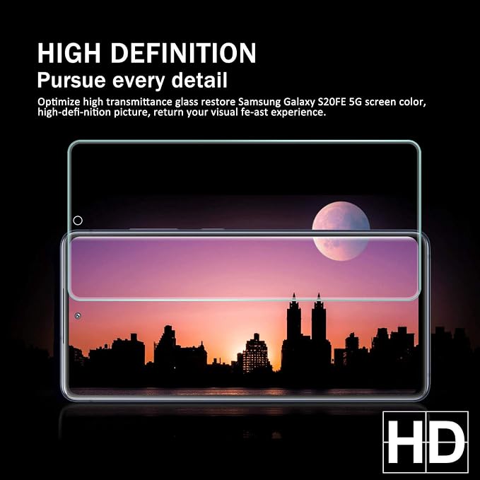 Galaxy S20 FE HD Clear Tempered Glass Screen Protector + Camera Lens Protectors