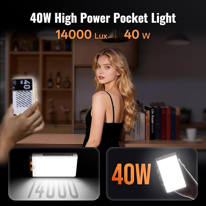 ZHIYUN FIVERAY M40 Video Light, 40W Portable Camera Light, 14000 Lux, CRI/TLCI