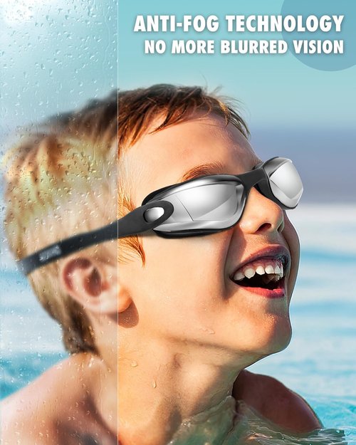Aegend Swim Goggles for Kids | Anti-Fog, Anti-UV Comfort Fit for Ages 3-14