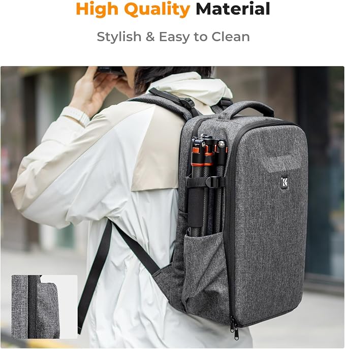K&F CONCEPT Camera Backpack, Hardshell Photography DSLR Camera Bag