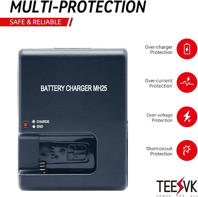 MH-25A Battery Charger for Nikon EN-EL15 EN-EL15a EN-EL15b Batteries Compatible