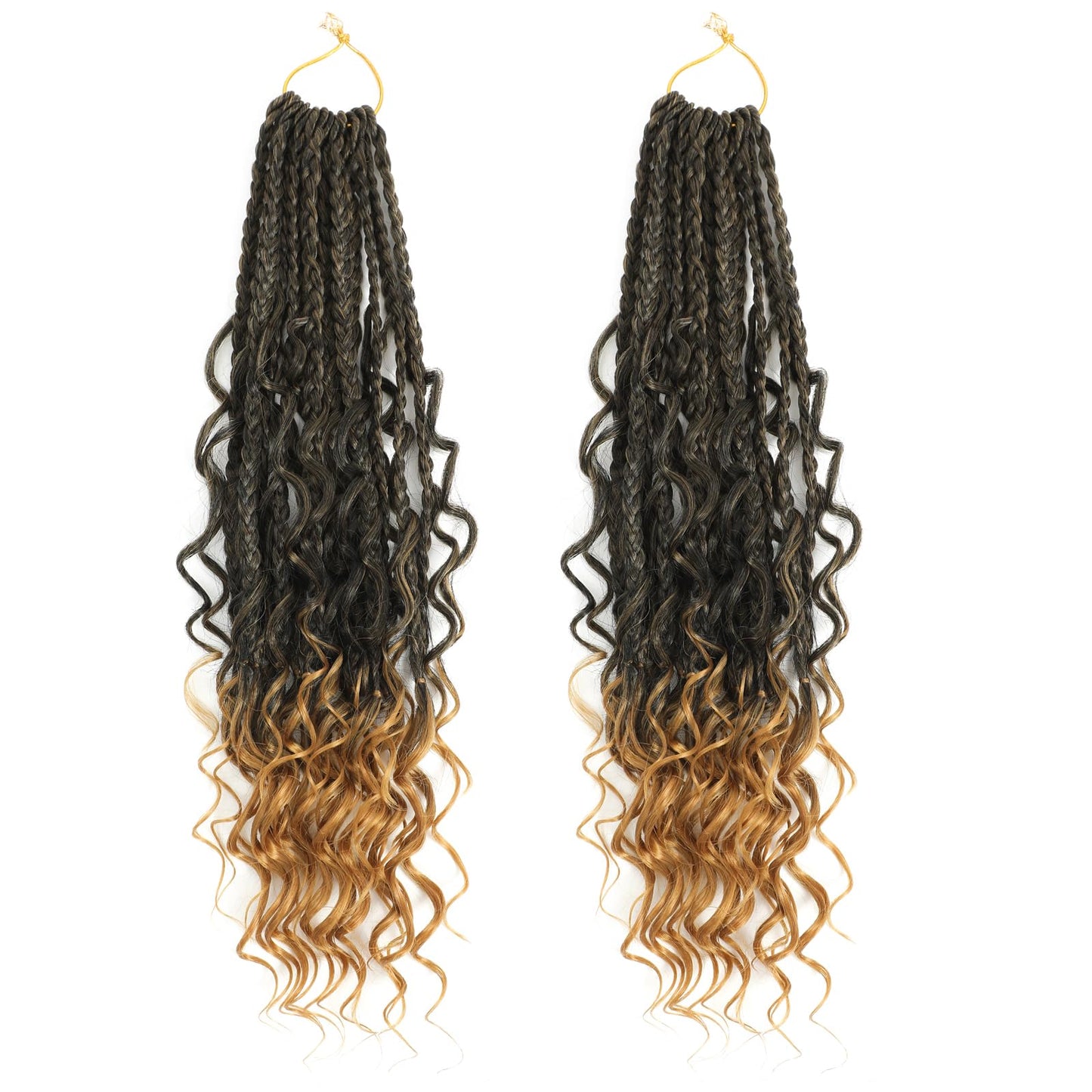 14 Inch Boho Box Braids Crochet Braids Hair-2 Packs Crochet Box Braids Hair Bohomian Box Braid Crochet Hair Synthetic Braiding H