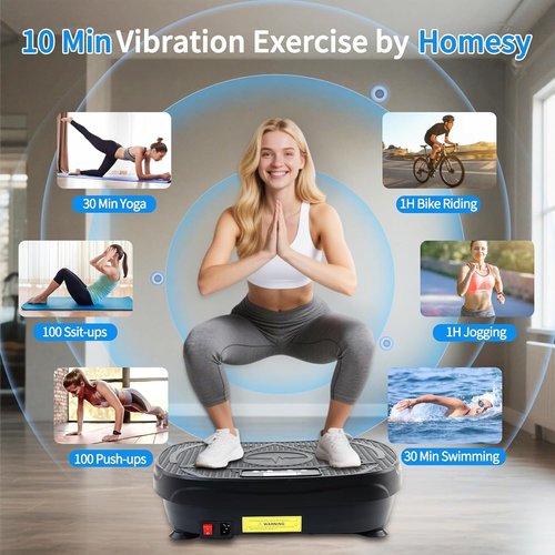 Homesy Vibration Plate - Full Body Shake Exercise Machine for Lymphatic Drainage | Home Fitness Equipment