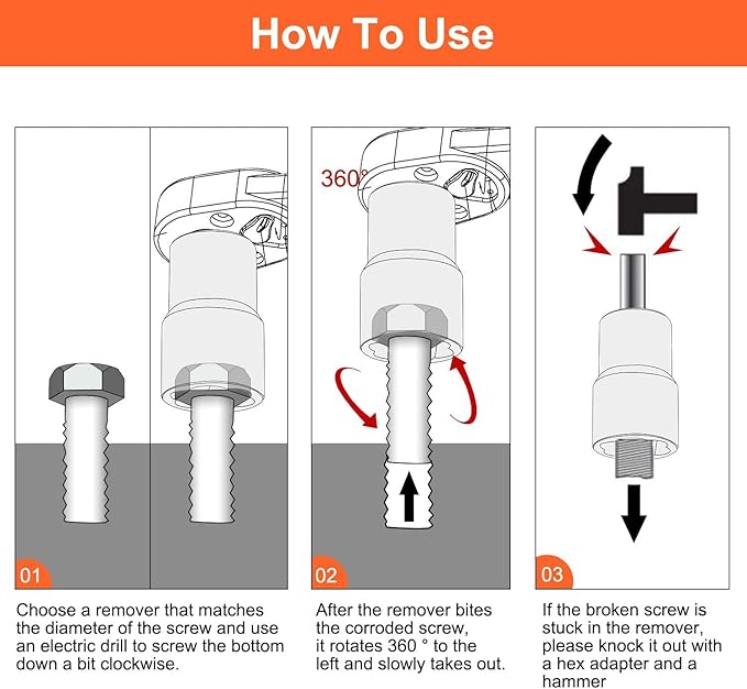 XEWEA Bolt Nut Extractor Set, 5PCS 1/2 Drive Easy Out Broken Wheel Tire Lug Nut Extraction/Remover Socket Set for Damaged, Frozen,Studs, Rounded Stripped Bolts & Nuts Screws