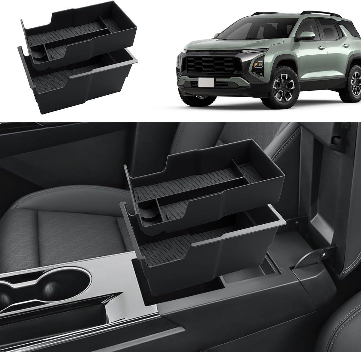 Double-Layer Center Console Organizer For 2025-2026 2027 Chevy Equinox