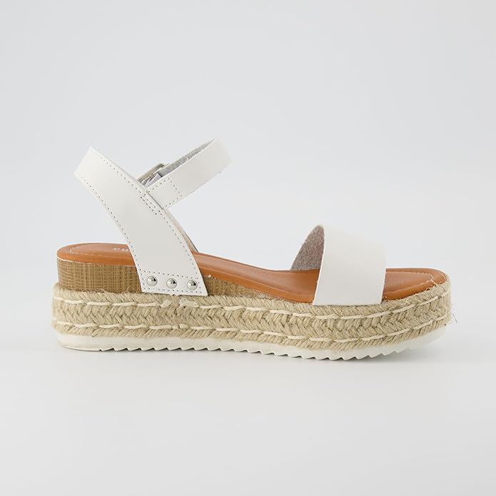 CUSHIONAIRE Melissa Espadrille Platform Sandals For Women with Adjustable Ankle Strap and Memory Foam Insole-Comfortable Womens Sandals for Summer