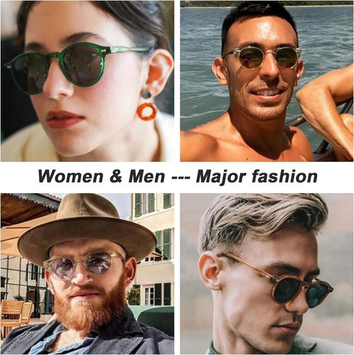 FEISEDY Vintage Round Polarized Sunglasses - Stylish UV400 Protection for Small Faces | Unisex B2355