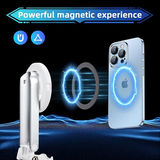 MQOUNY for Magsafe Tripod Stand for iPhone, Portable Pocket Size Selfie Stick