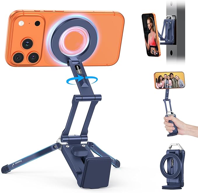 OMOTON TP02 360°Rotating for MagSafe Tripod Mount, Adjustable Aluminum Magnetic