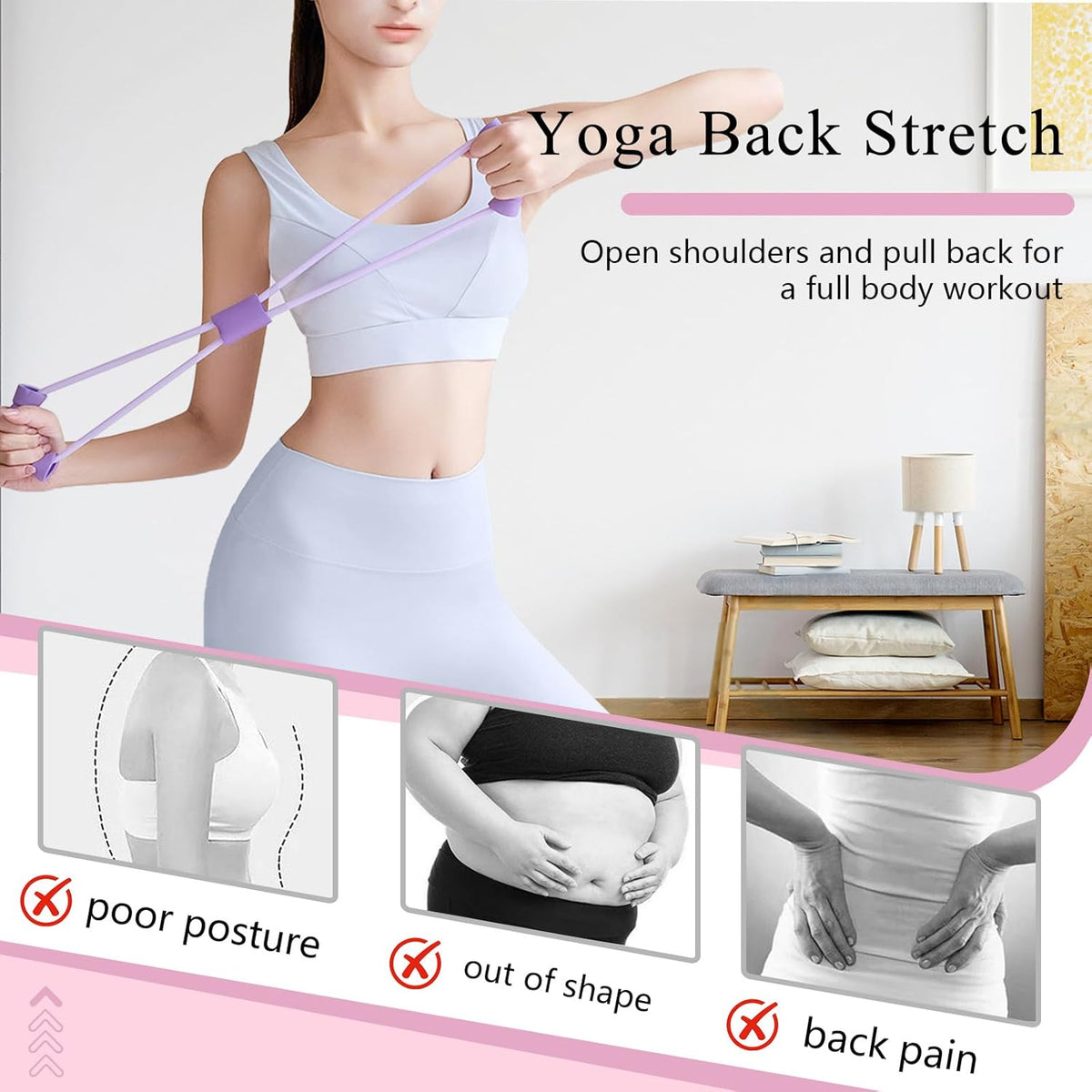 Skiennix Figure 8 Resistance Bands - 2 Pack for Effective Arm, Back & Shoulder Workouts | Ideal for Yoga & Pilates