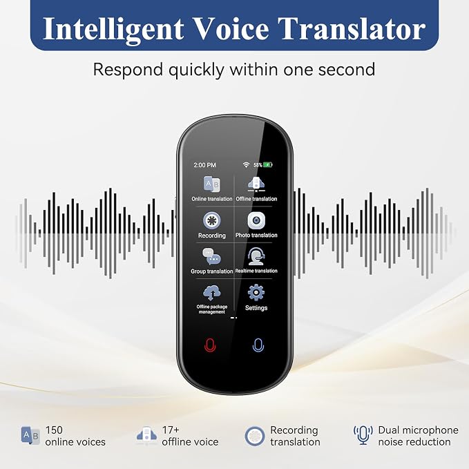 Language Translator Device, VORMOR Two-Way AI Voice Translator