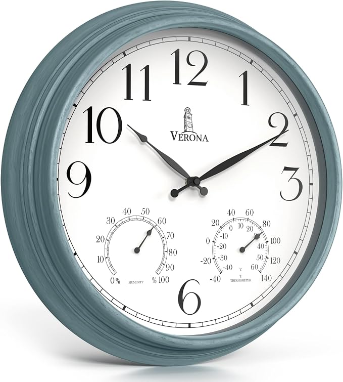 18 inch Outdoor Clocks for Patio Large Waterproof