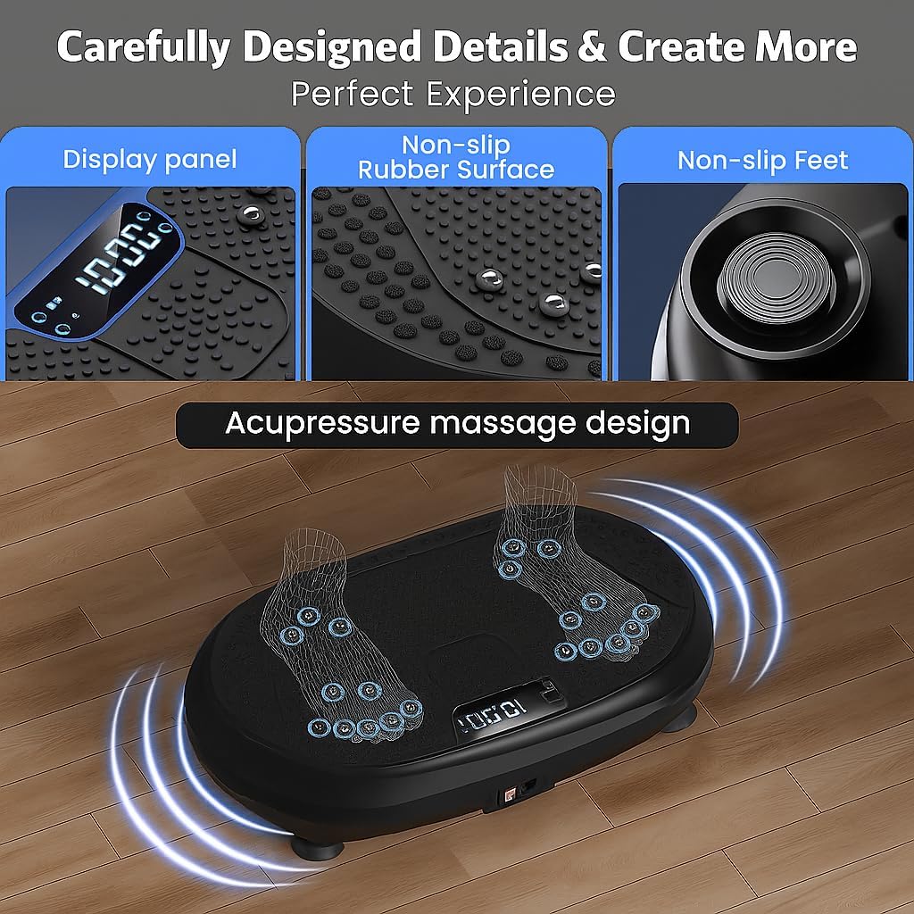 Skiennix Vibration Plate Exercise Machine - Full Body Shaker for Lymphatic Drainage | Bluetooth Fitness Platform