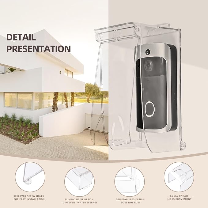 Clear Flip Cap Door Keypad Waterproof Cover, Doorbell Rain Cover Weatherproof