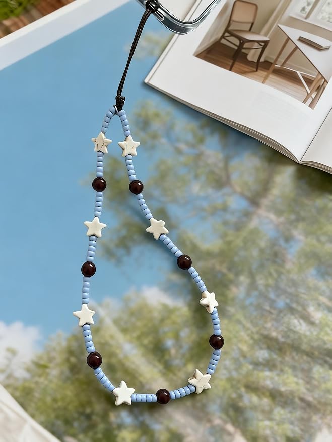 2 Pcs Phone Charm Strap Hand for iPhone Wrist Strap Camera Lanyard Pearl Beaded