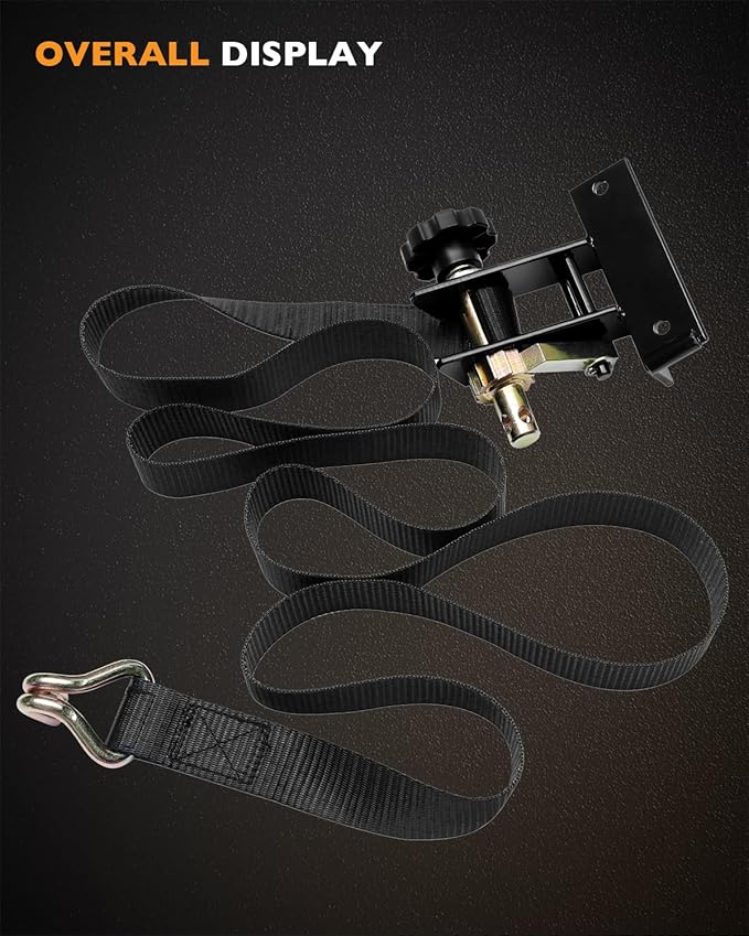 Lumber Rack Ratchet Straps, W/J-Hook (4PCS), 1.4" Black Square Tube Mount, 1.5" Wide x 7.5' Long, Black Ladder Rack Ratchet Straps, 500 lbs Load Heavy Duty, Truck Rack Straps, Pipe/Roof Rack Strap