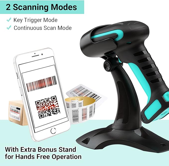 Tera 1D 2D QR Barcode Scanner Wireless