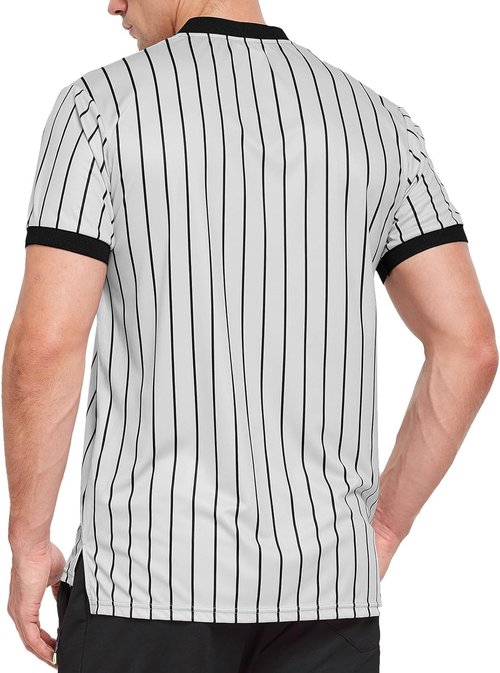 FitsT4 Referee Shirt - Grey V-Neck Performance Jersey for Basketball & Wrestling Officials