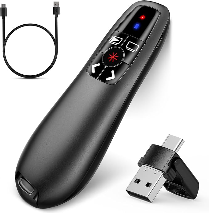 2-in-1 USB Type C Presentation Clicker, Clicker