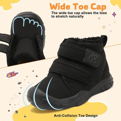 LeIsfIt Toddler Winter Boots - Cozy Plush Lining for Indoor/Outdoor Use | Warm Faux Fur Booties