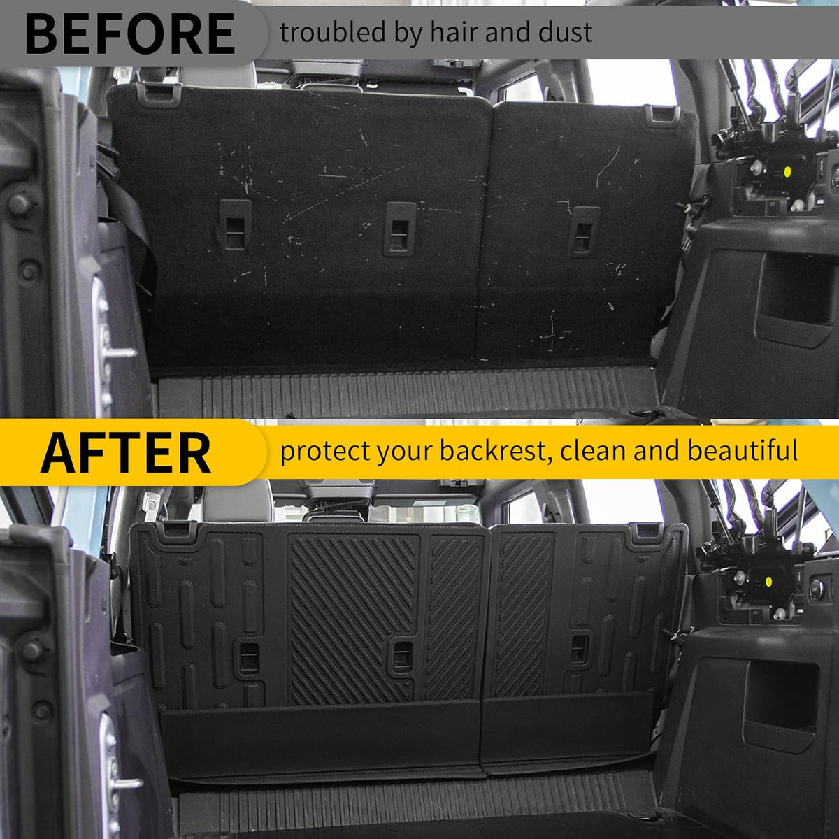 Cargo Mat Compatible with 2021-2024 2025 2026 Ford Bronco Back Seat Cover Protector Split Seat Cargo Liner Trunk Mat Kick Mat for Ford Bronco Accessories 4 Door (4 PCS Rear Backrest Mats)
