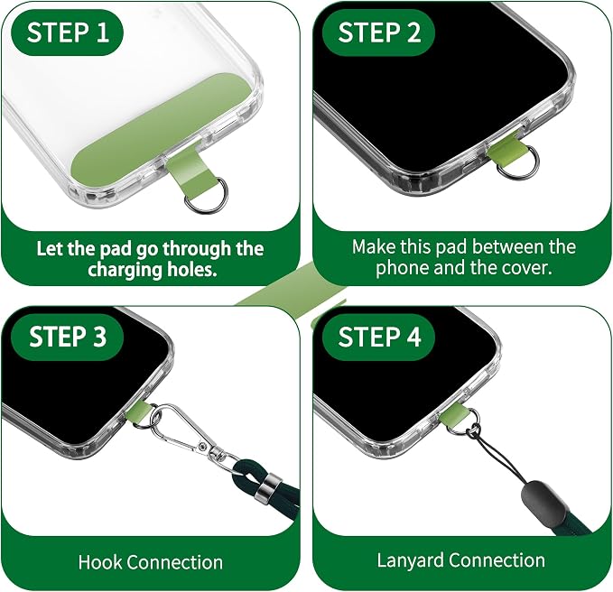 CACOE Phone Lanyard 2 Pack-1× Adjustable Neck Strap, 1× Wrist Strap, 2× Pads