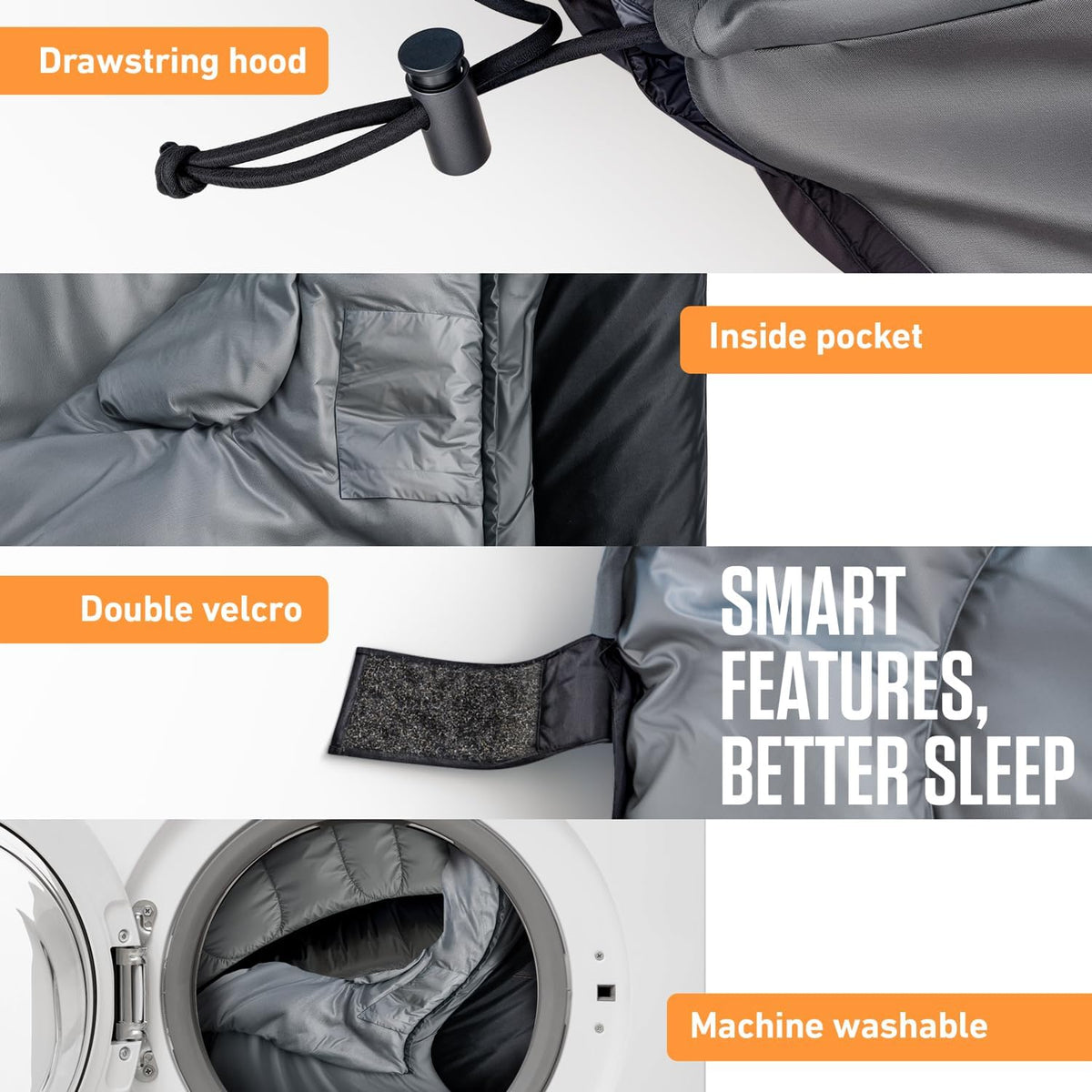 VENTURE 4TH Sleeping Bag - Lightweight & Warm for Cold Weather | XXL Size for Adults, Kids & Couples - Perfect for Hiking & Camping