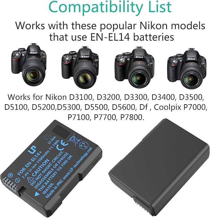 LP EN-EL14 / EN-EL14a Battery 1500mAh