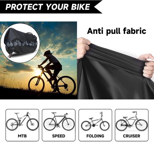 Bike Bicycle Cover - Waterproof 190T Dustproof Protection for 1 or 2 Bikes | Indoor & Outdoor Use (Black)